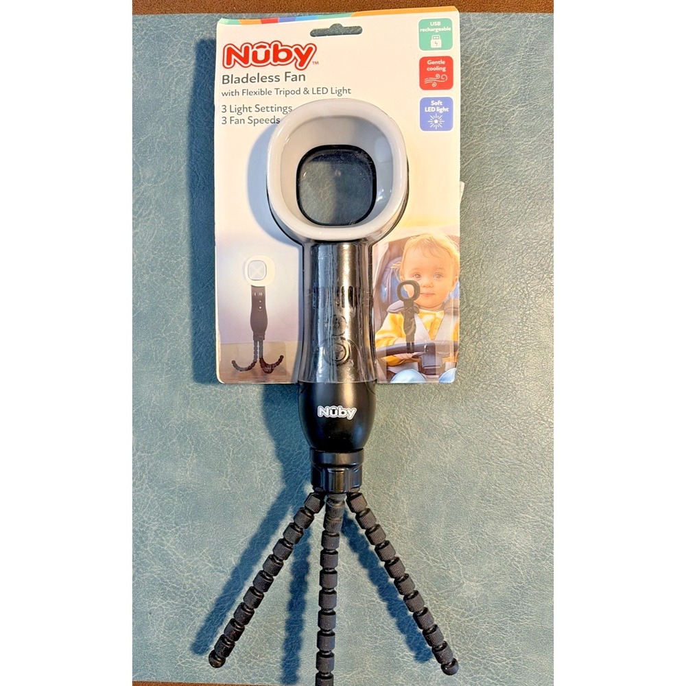 Nuby Bladeless Fan With Flexible Tripod & LED Light
